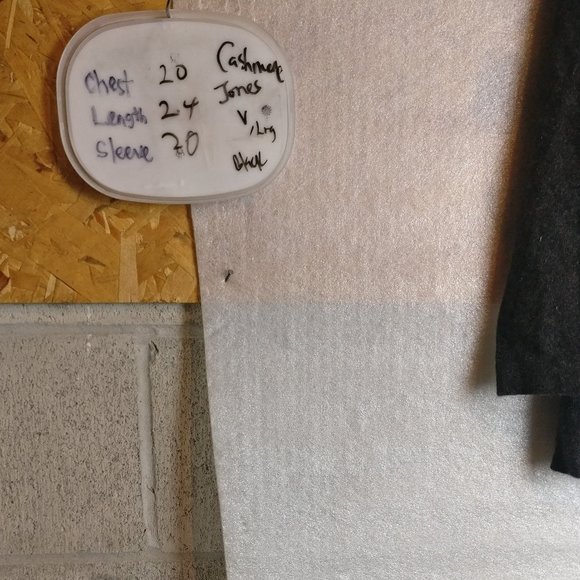 GRAY STAND COLLAR PURE CASHMERE LONGSLEEVE SWEATER L with measurement - Picture 4 of 5